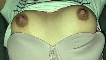 Chubby latina's JUICY HAIRY PUSSY teased close-up first time creampie while watching porn MOANING loud!