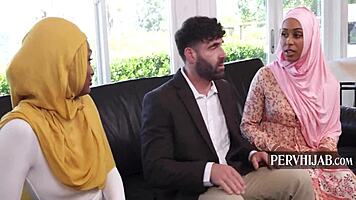 Hijab wife craves horny innocent play with tall stud