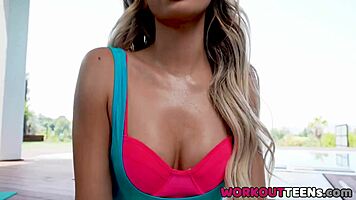 Petite Shy Blonde Shares Hardcore Gym Deepthroat Tips!