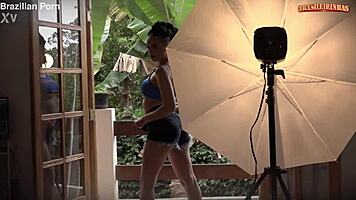 Luara Amaral Wet Shaved Pussy Teases Heels Photoshoot Boldly