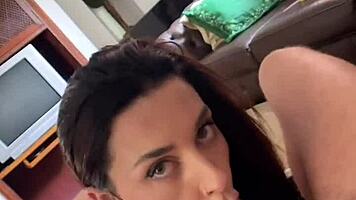 busty latina gostosa's sloppy deepthroat pov blowjob