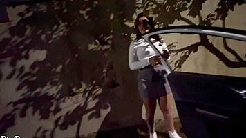 hot latina prostitute sucks monster cock then fucks outdoors public tight pussy