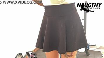 Beautiful hot girl's delicious gym workout routine 😋💦🏋️