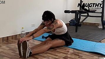 Beautiful hot girl's delicious gym workout routine 😋💦🏋️