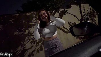 hot latina prostitute sucks monster cock then fucks outdoors public tight pussy