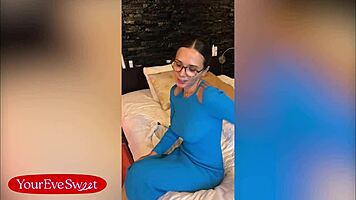 glasses girl eve sweet fingers dripping wet pussy close-up for you