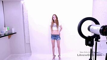 damn, this striking blonde model's sofa audition turns into a cum-swallowing pov pounding frenzy quick