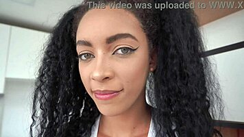 vitoria's slim ebony ass takes dap from 3 bbc monsters 😈