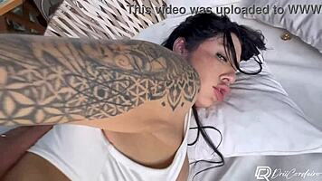 Suggestive Prostitute Gulps Cum After Bareback Pussy Pounding On Camera