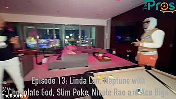 Hey, check out Linda Lan and Nicole Ray at Neptune's Ballers party with monster BBC action.