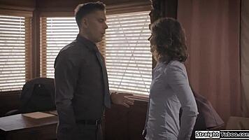 Teacher pounds student's gaping ass deep anal