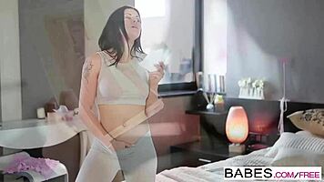 Skinny blonde nerd babe with glasses gets hardcore anal instructions from her hot instructor