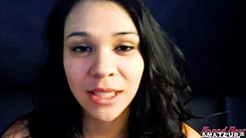 Brunette coed twat drilled doggy then swallows cumshot 😍