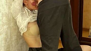 Monster Cock Face Fucks Homemade Amateur in Skirt and Socks Moaning Loud