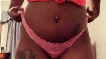 Sexy Ebony Milf Craves Thick BBC in Lingerie Tease