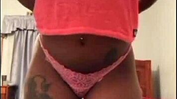 Sexy Ebony Milf Craves Thick BBC in Lingerie Tease