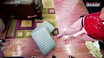 Horny Coeds Keyton and Nica Suck Pussies Cock Then Ride Hard