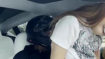 Petite Cambodian babe rides interracial monster cock wildly