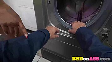 Destiny Mira hot black teen fucked hard in laundry house you watching?