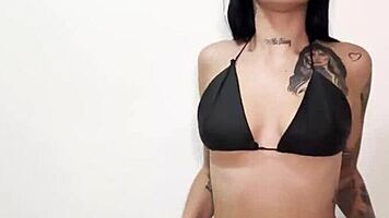 kimberly q's squirting goth latina debut explodes in casting