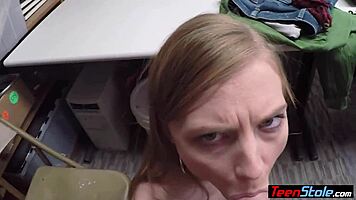 Mall cop rips clothes off petite brunette in dirty strip search