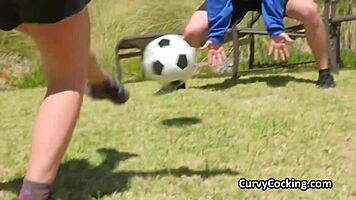 juicy soccer tits get fucked hard right after sweaty training shower