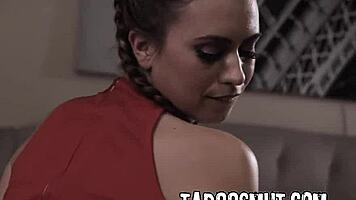 Therapist pounds bent-over cheerleader patient doggystyle in hardcore session