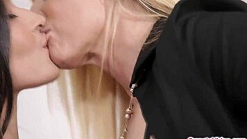 bratty teen gets her pussy licked wildly by milf dean at work