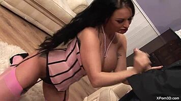 Busty teen MILF with huge tits deepthroats long dick then gets fucked hard before facial cumshot