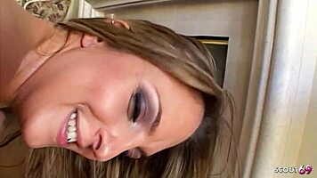 Beautiful young babe drilled deep by massive cock