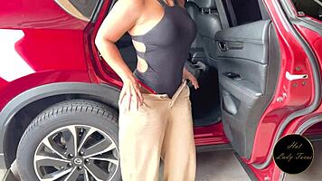 big ass latina neighbor babe rides huge cock wildly in car!