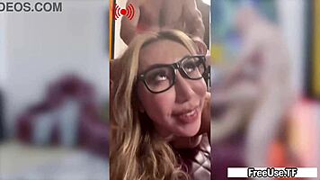 seductive influencers lick shaved pussies in bent over threesome