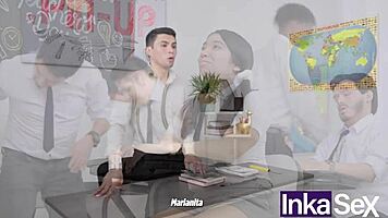 hey professor fucks this busty mexican student's juicy tits and ass