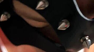 Petite Redhead Slut Facial Cumshot In Short Skirt Stockings