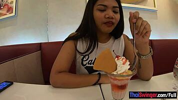 boyfriend hammers big ass thai teen doggystyle after ice cream treat