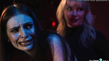 milf tricks shy teen into public strapon double penetration orgy