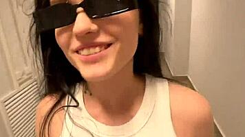 bus stop girl gets pussy eaten out