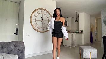 Skinny latina teen rims big cock pov then rides in amateur first fuck