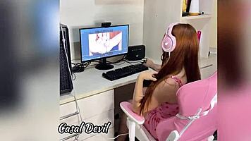 girlfriend caught watching porn gets fingered and dominated