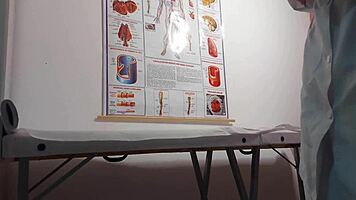 damn doctor shoves finger in patient's tight asshole then fucks her juicy Brazilian pussy rough in hospital