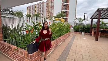 Katty teases cock suck before public ass pounding