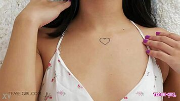 i massage this cute brunette teen's perfect body till she cums