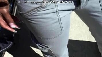 Check out sexy ebony babe's massive natural tits jiggling! 🍈🔥😍