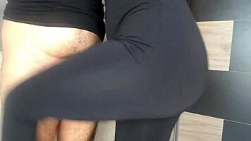 indian big ass girlfriend teases sucks cock through tight leggings