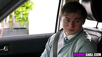 Redhead milf gives anal blowjob on Sunday fun