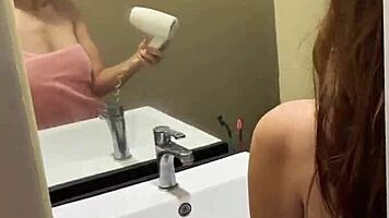 shower spy babe bent over doggystyle orgasm moan