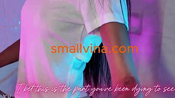 suggestive teen feels playful in the bathroom