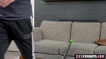 Stepdad Fucks Shaved Pussy After Robot Baseball Practice Fantasy!