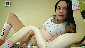 sexy petite fuck doll emy angel teases and amuses herself playfully in bedroom