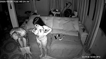 brazilian nerd teen caught on security cam with hot amateur action